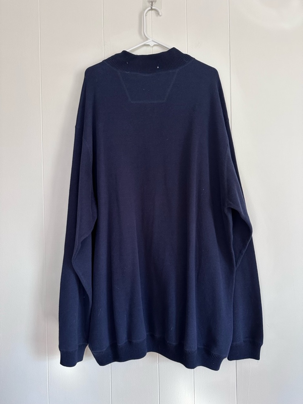 Foundry men's 3XLT Cotton Quarter Zip Pullover Navy Big Tall Sweater Casual - Picture 4 of 8